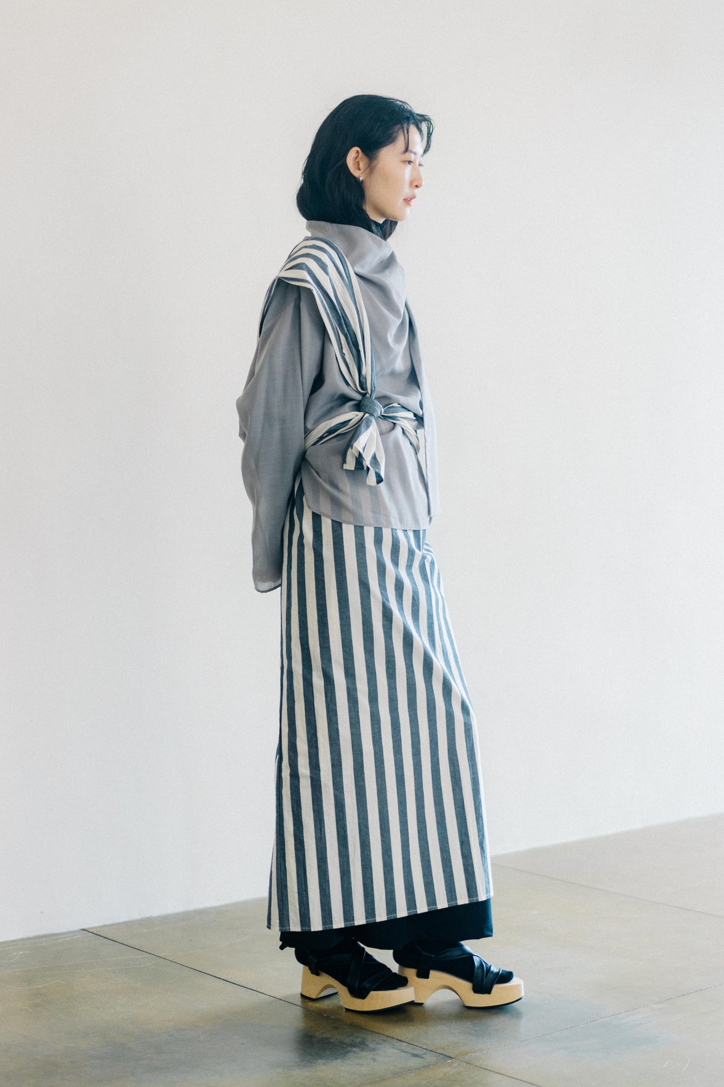oversized tied-neck top (in-stock)