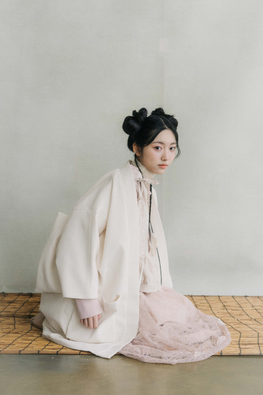 beige oversized kimono jacket (pre-order)