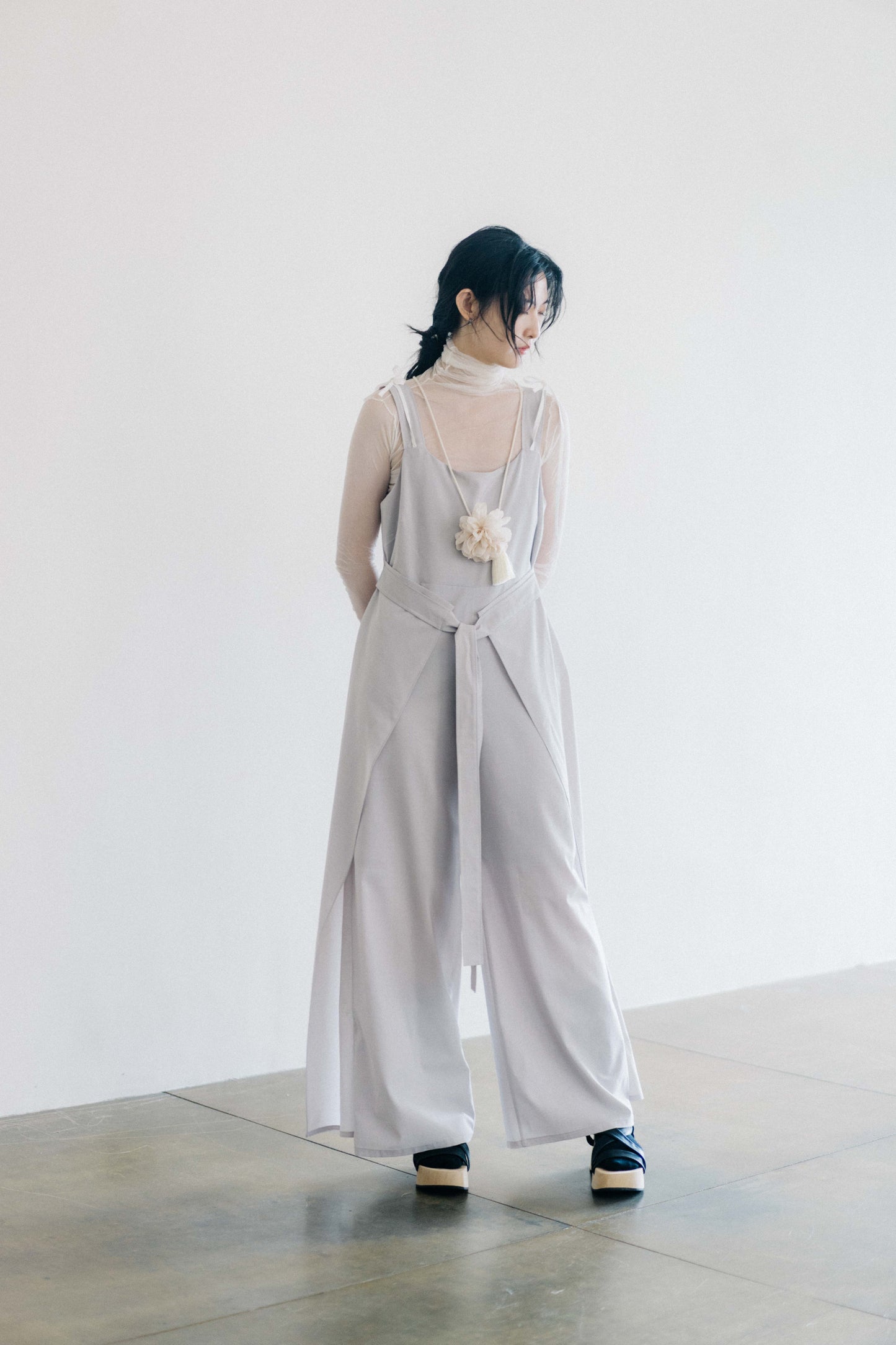grey tied overalls (pre-order)