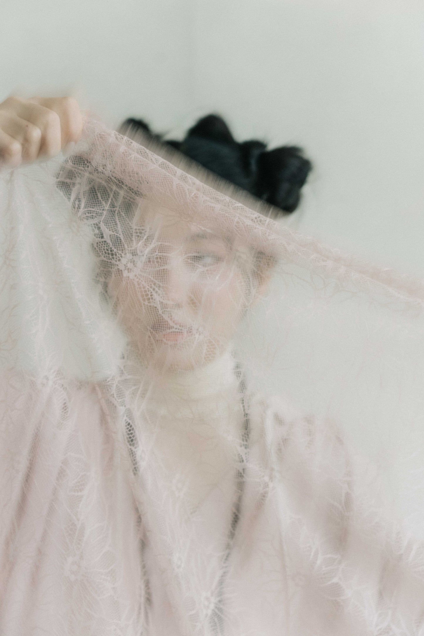 Light pink lace trimmed dress(in-stock)