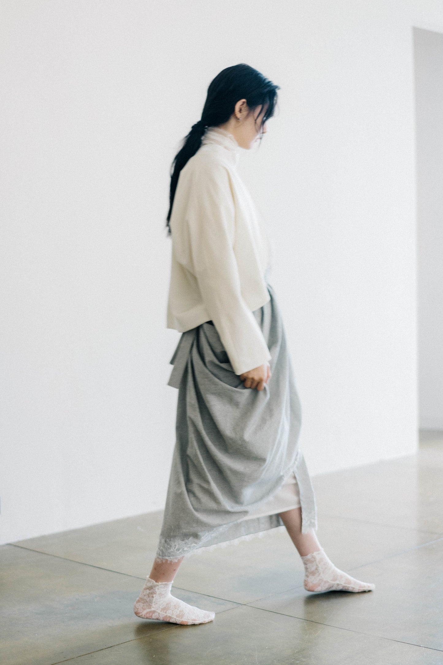 wool curved coat (pre-order)