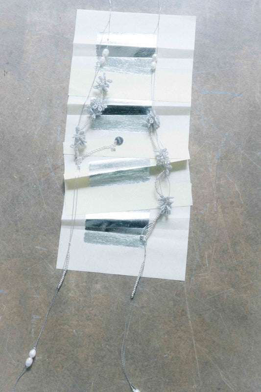 smoke blue handmade beads belt / necklace (pre-order)