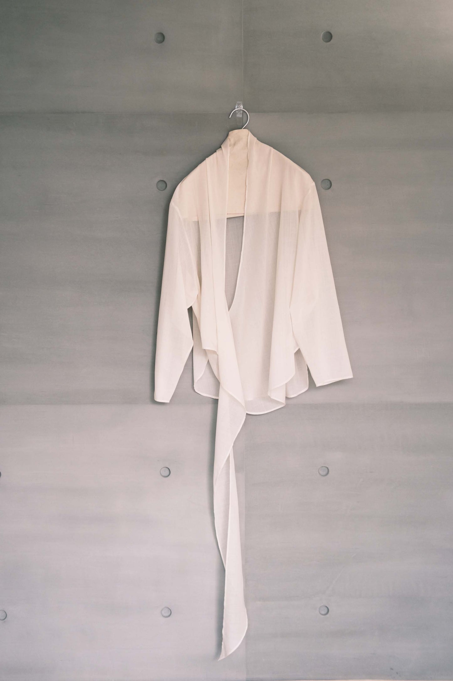 long sleeves ivory wrap blouse (in-stock)