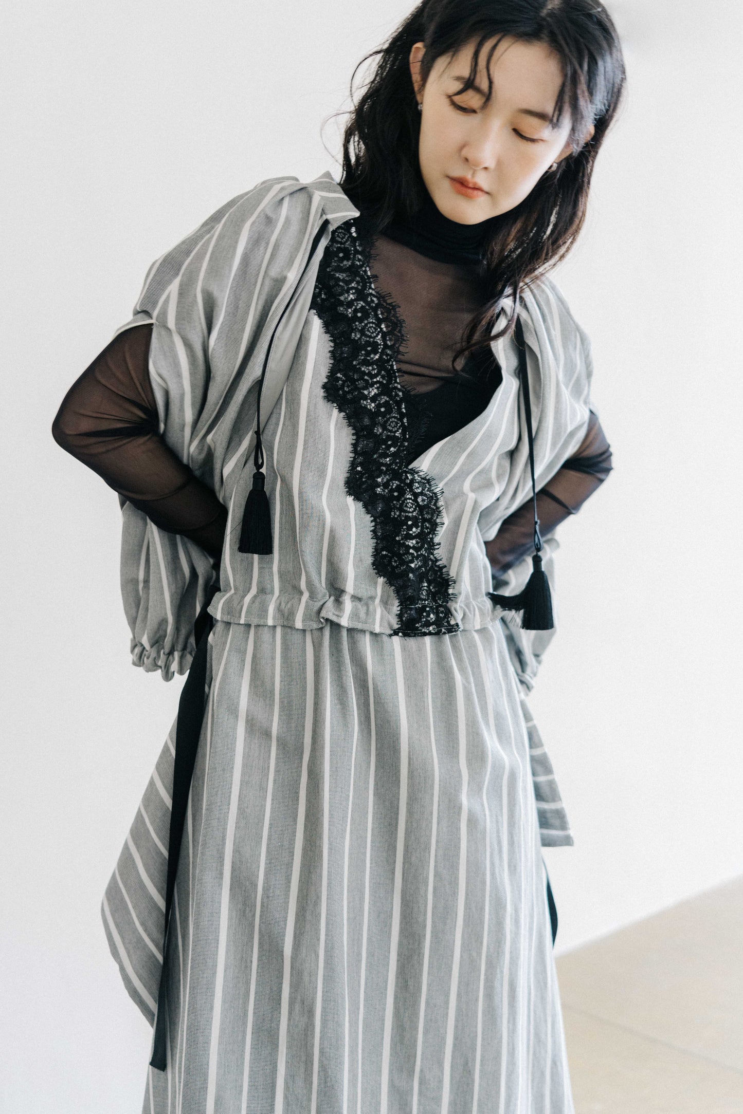 striped cape with tassel (pre-order)