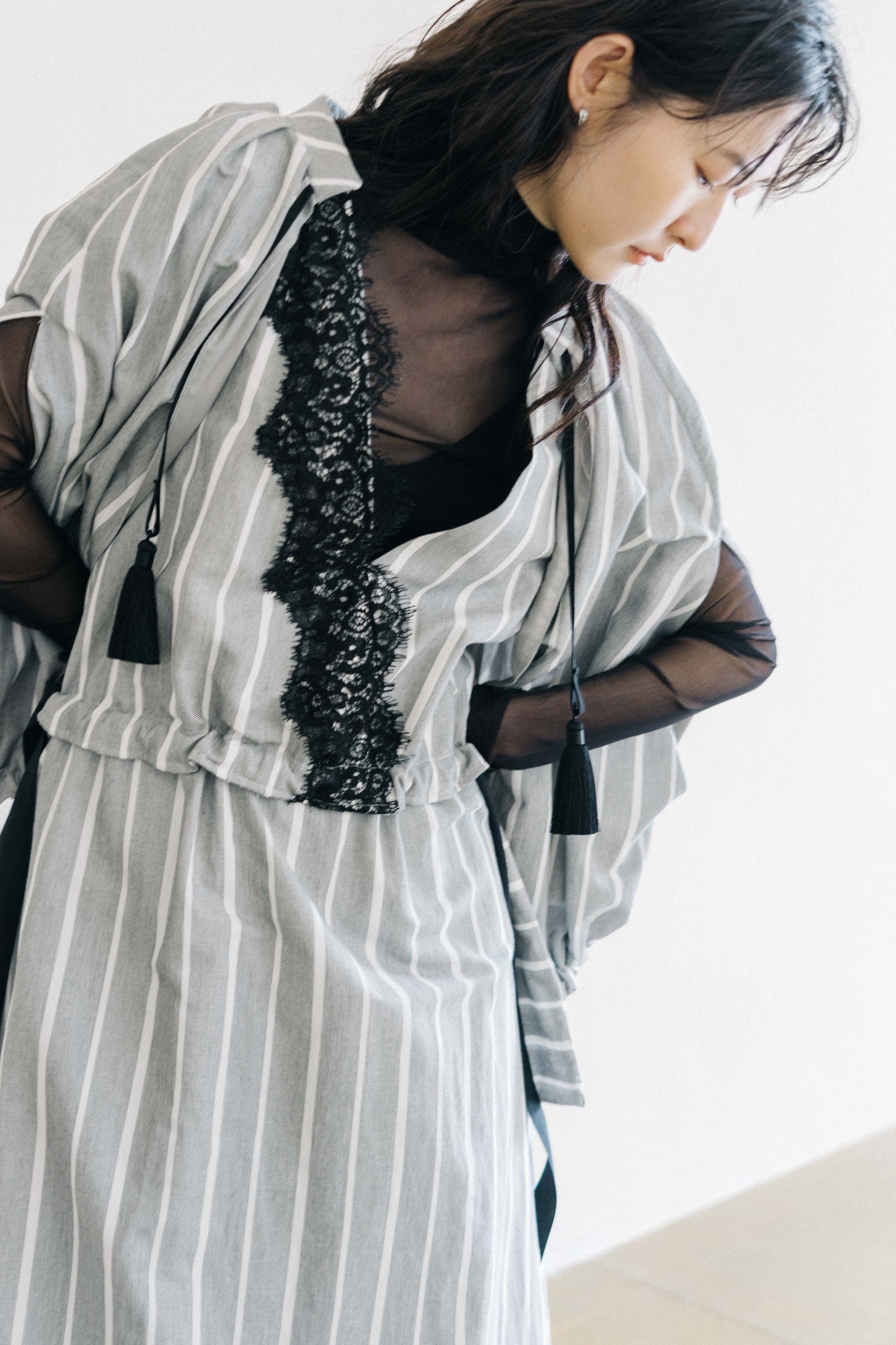 striped cape with tassel (pre-order)