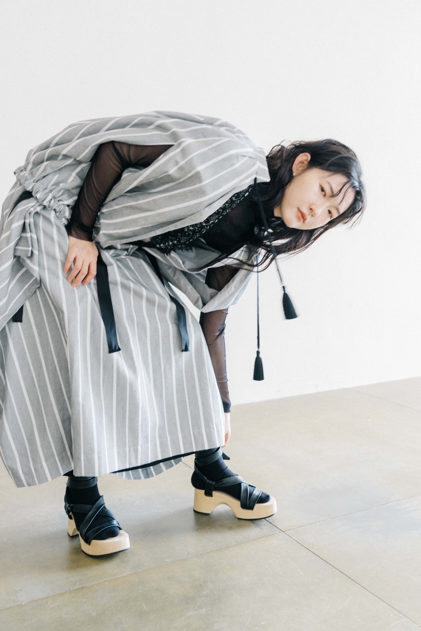 striped cape with tassel (pre-order)