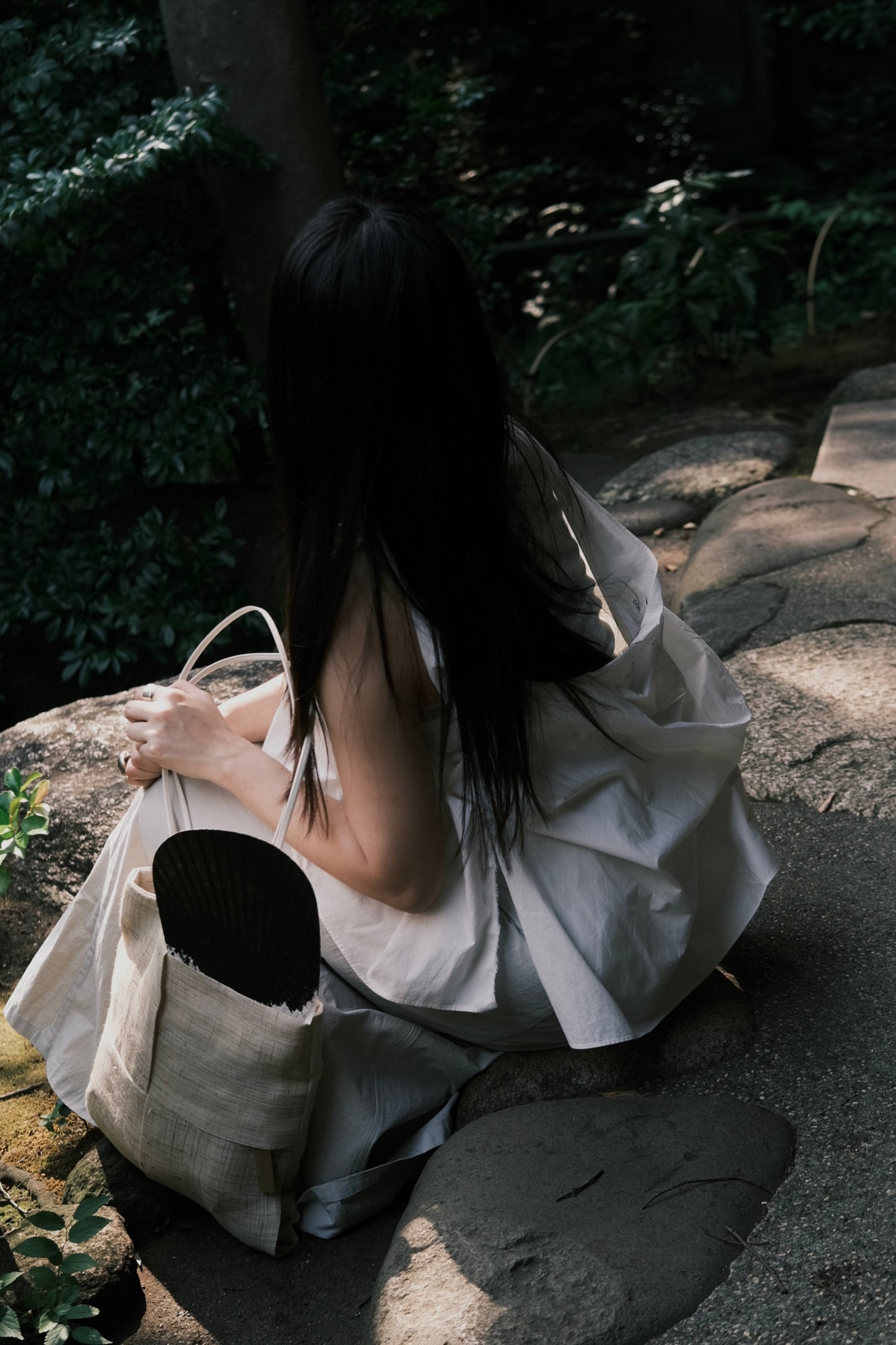 silk-cotton blend deconstructed asymmetric vest top (pre-order)