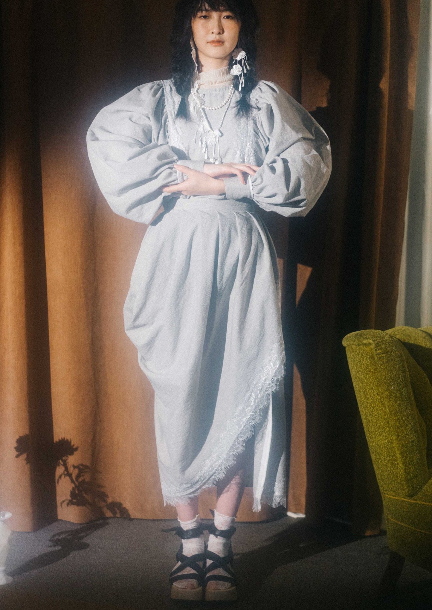 wool curved coat (pre-order)