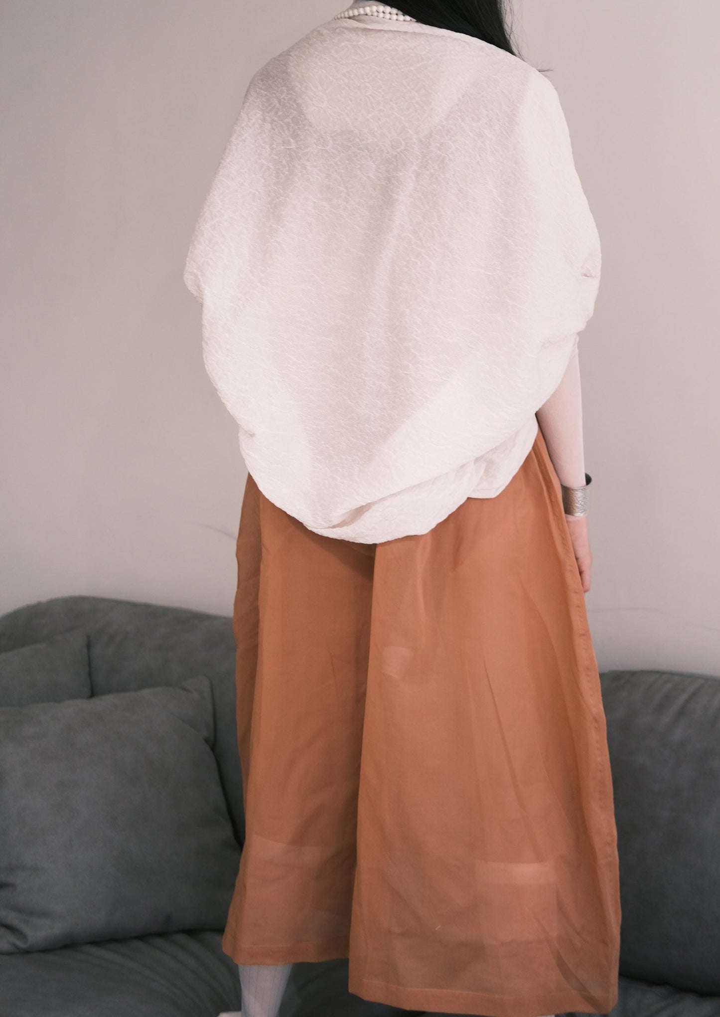 cotton organza cocoon midi dress (in-stock)