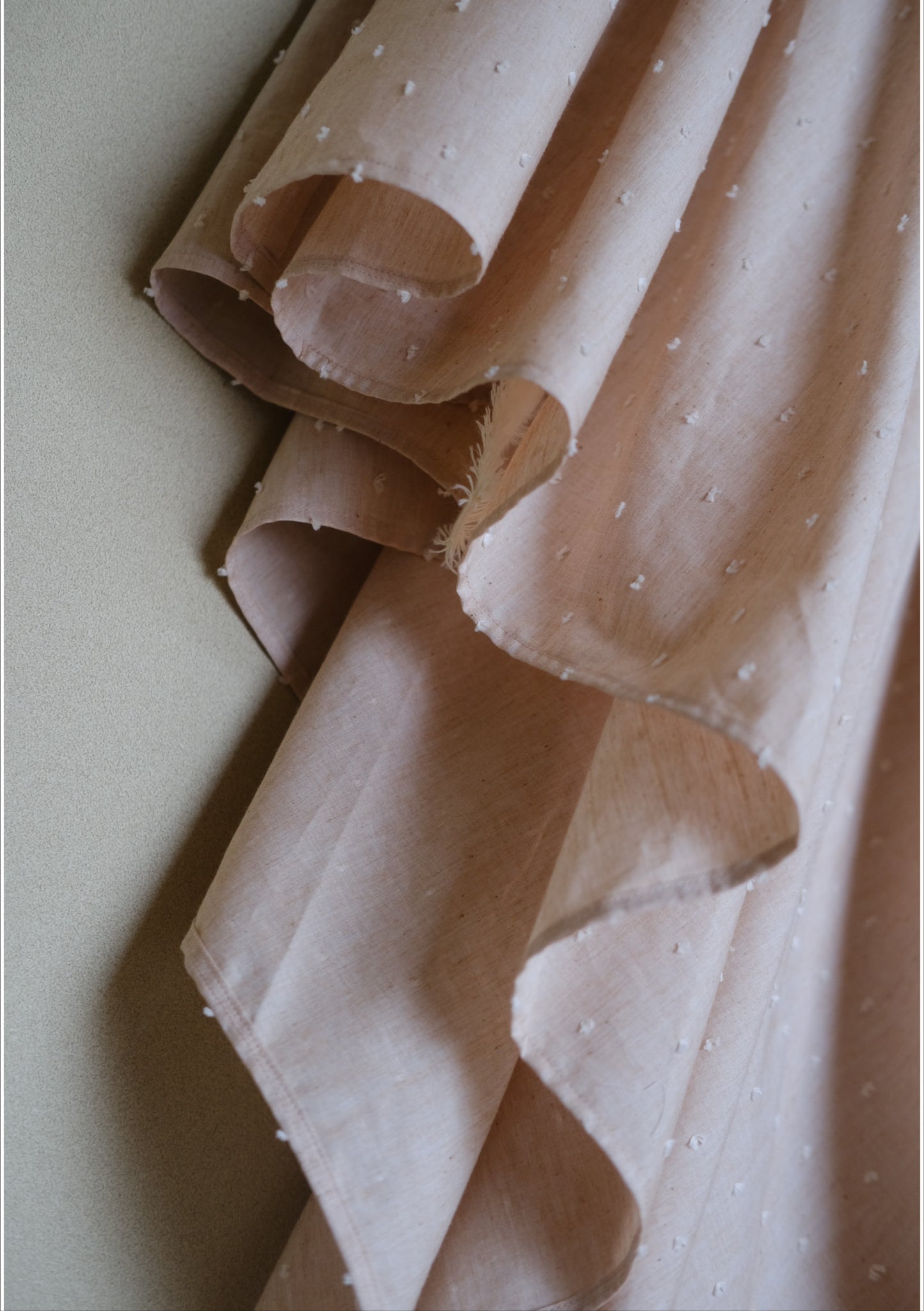 non-dyed organic asymmetric shirring dress