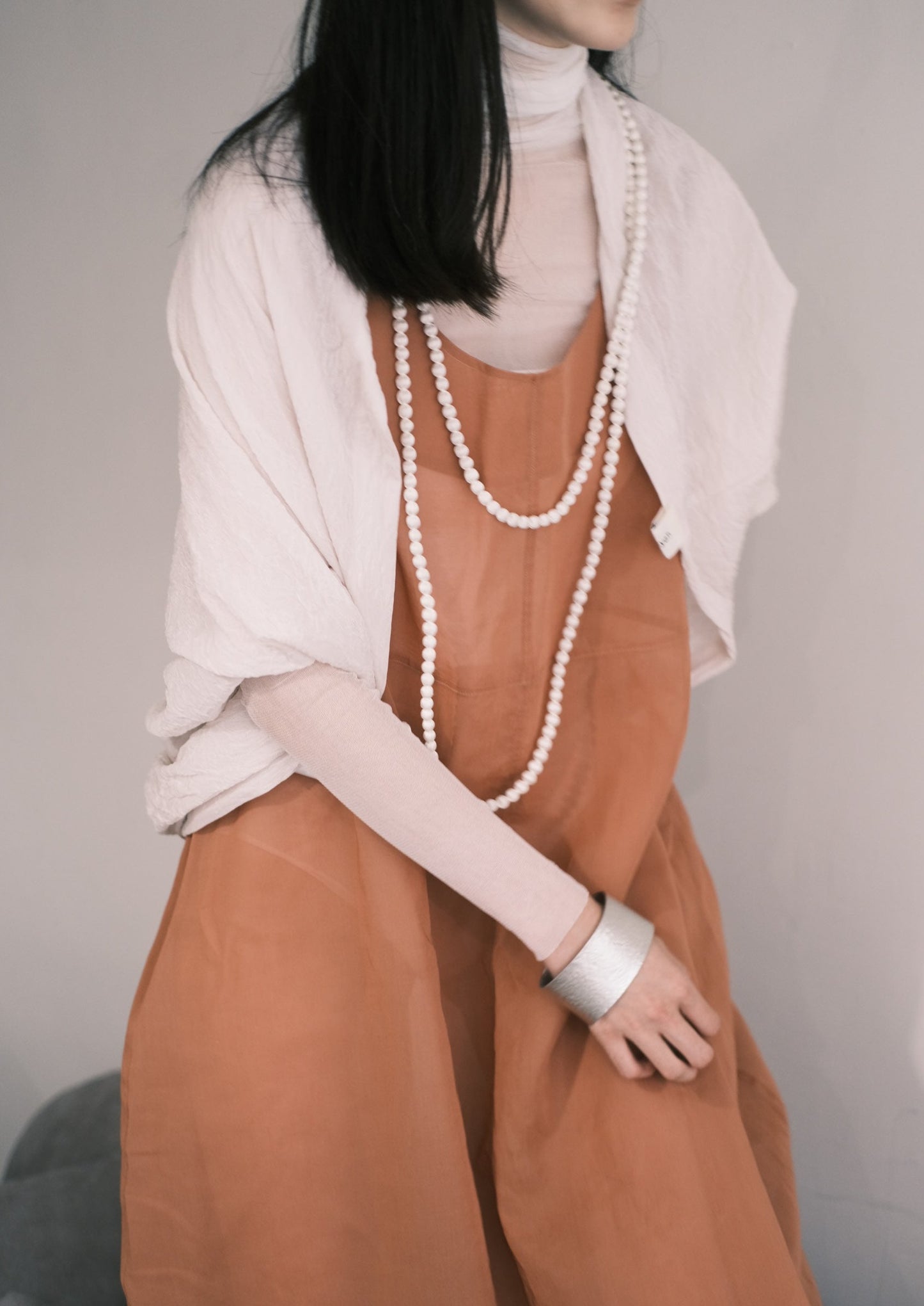 cotton organza cocoon midi dress (in-stock)
