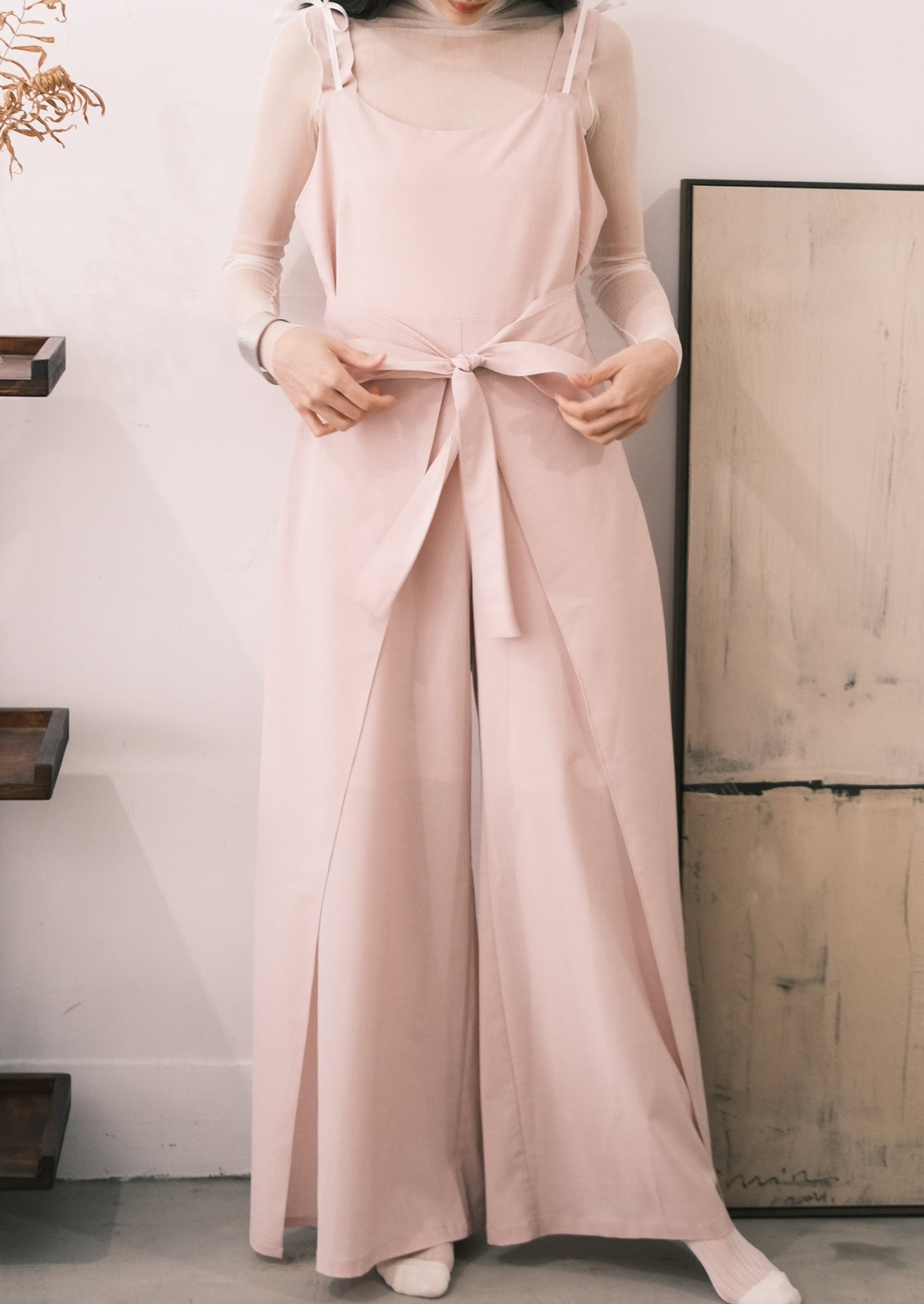 pink tied overalls (in-stock)