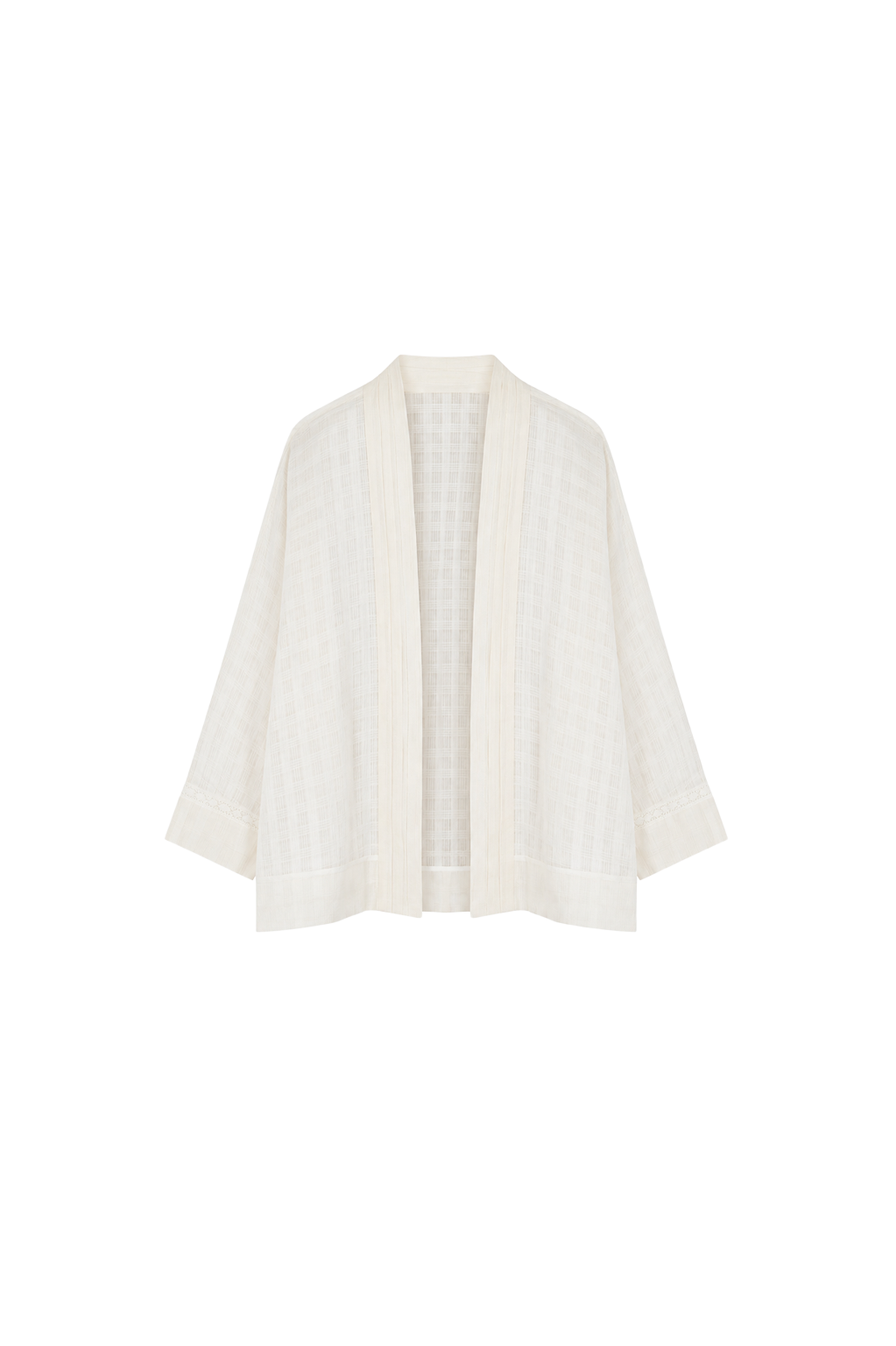beige lace tuck ramie linen jacket (pre-order 11月寄出)