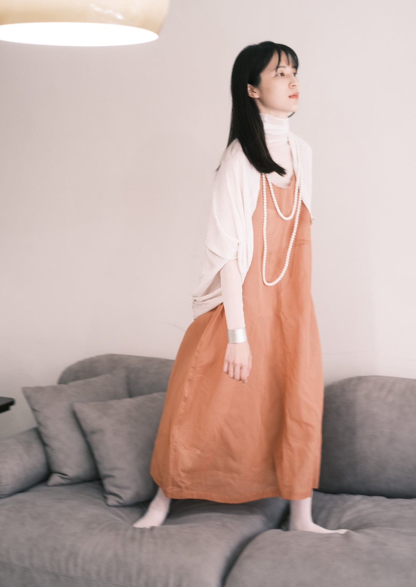 cotton organza cocoon midi dress (in-stock)