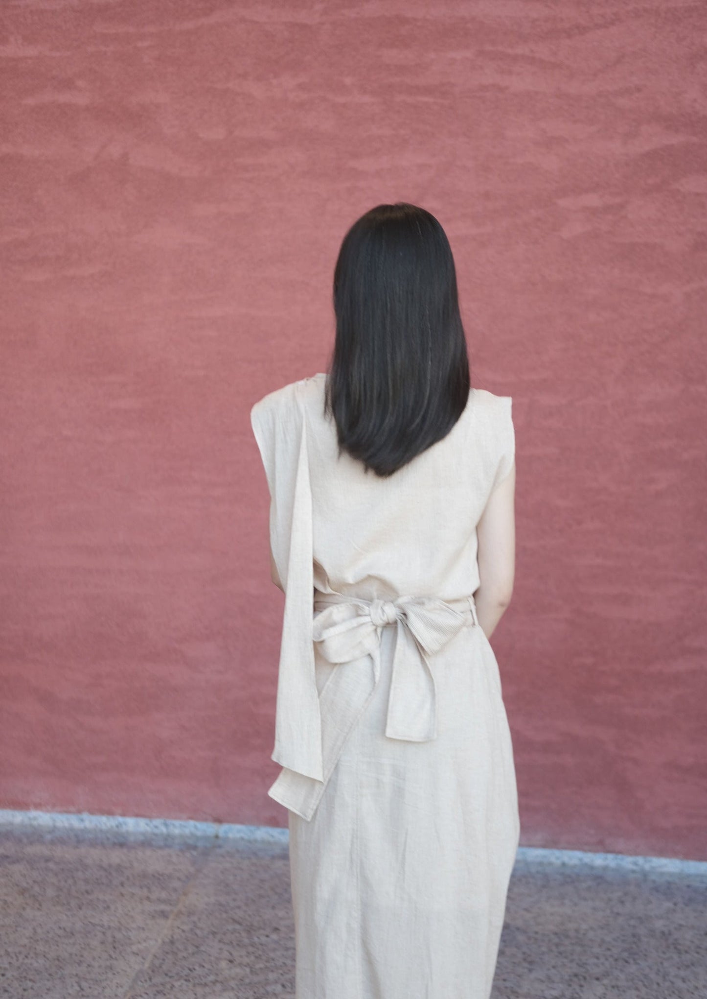 non-dyed organic wrap midi skirt (pre-order)