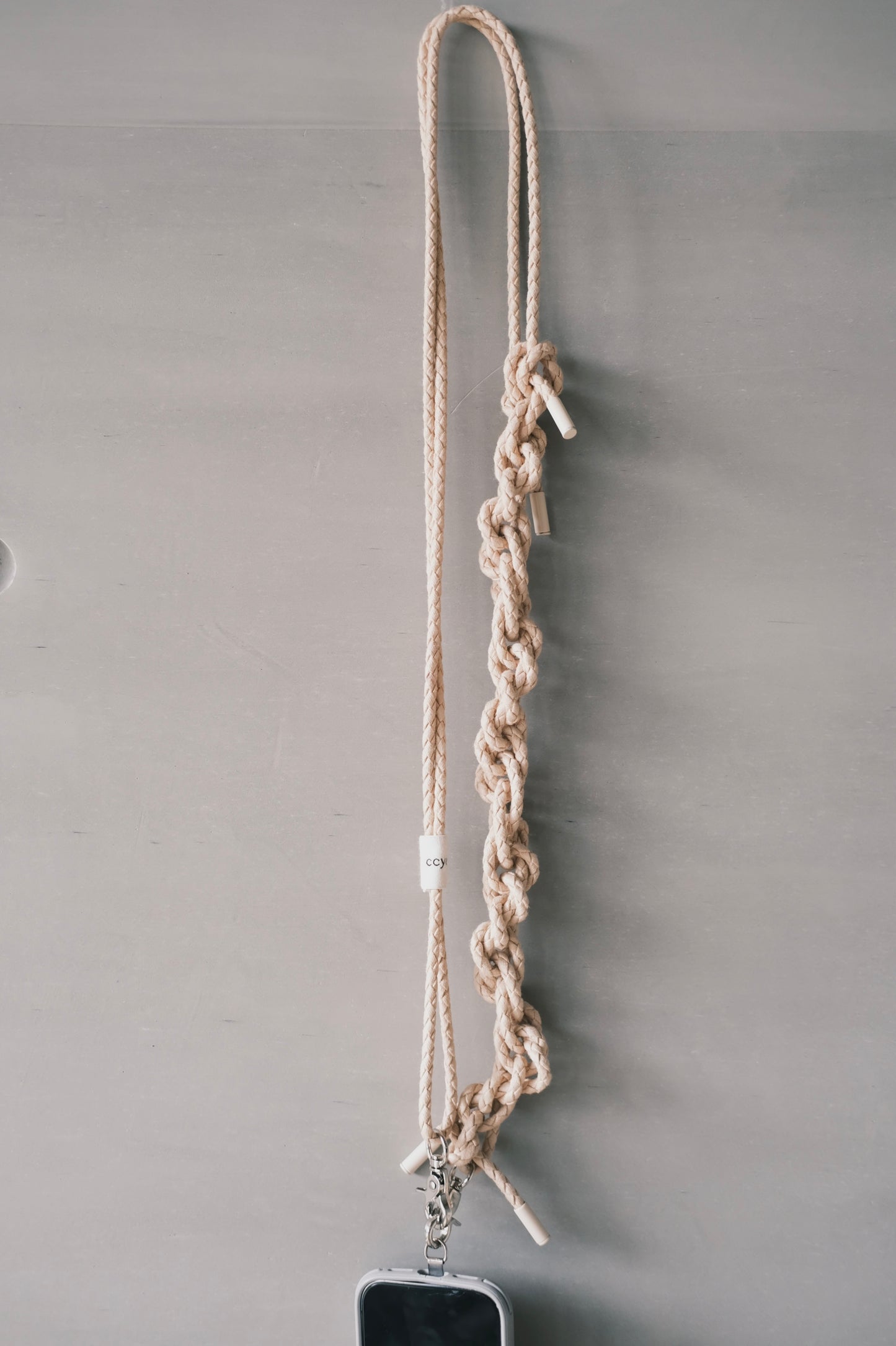 pink handmade braided phone strap