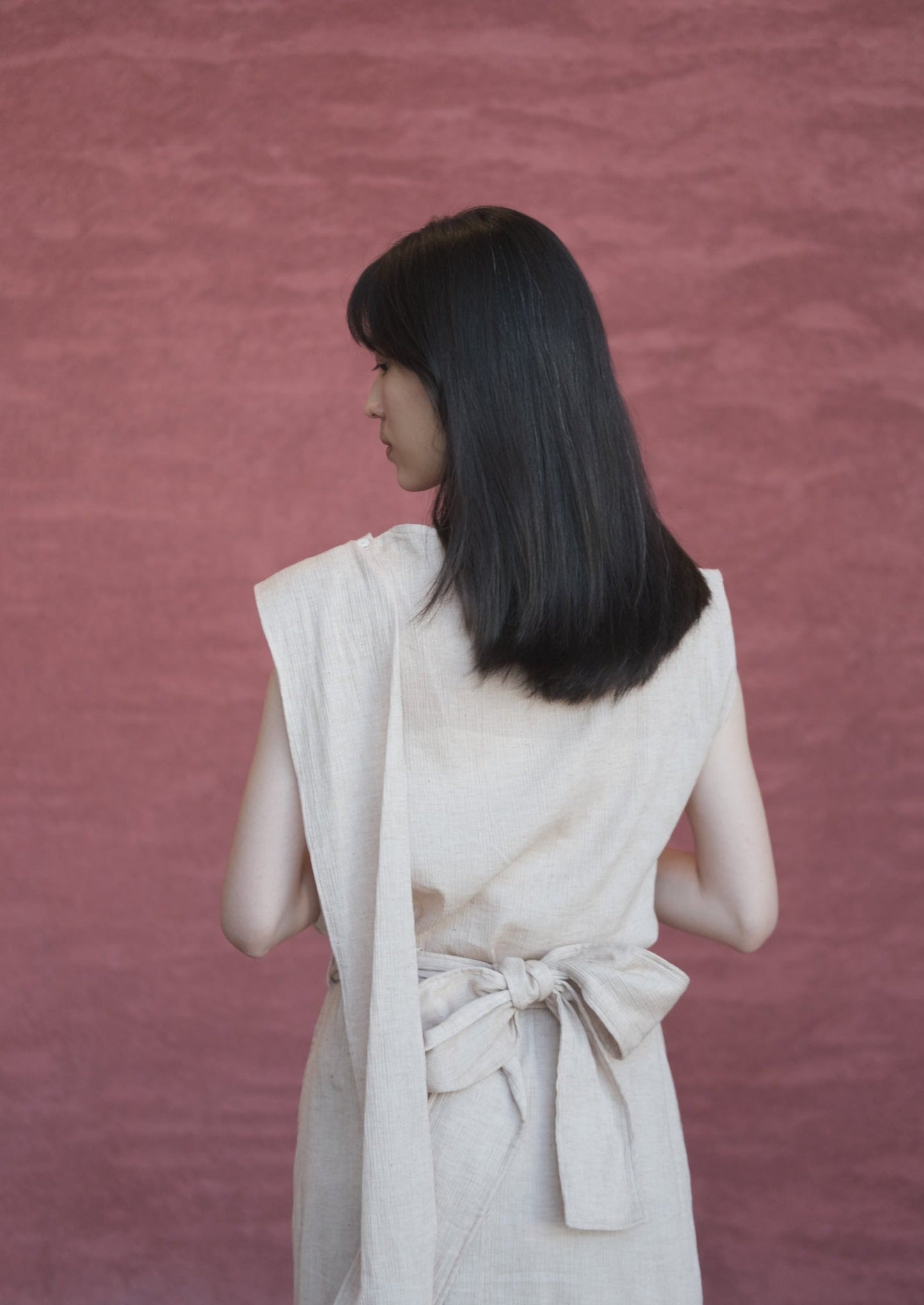 non-dyed organic wrap midi skirt (pre-order)