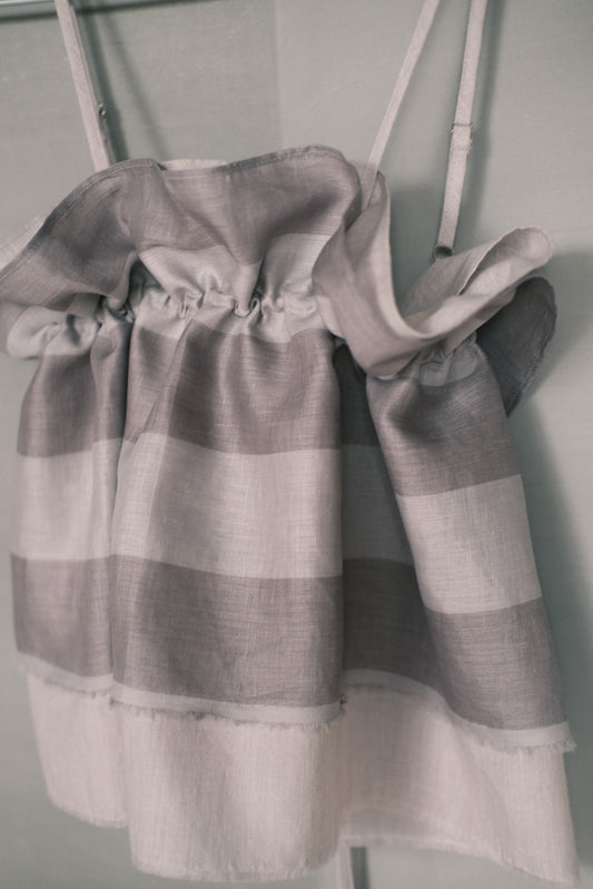 double-layer ruched crop top (in-stock)