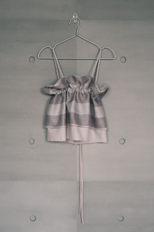 double-layer ruched crop top (in-stock)