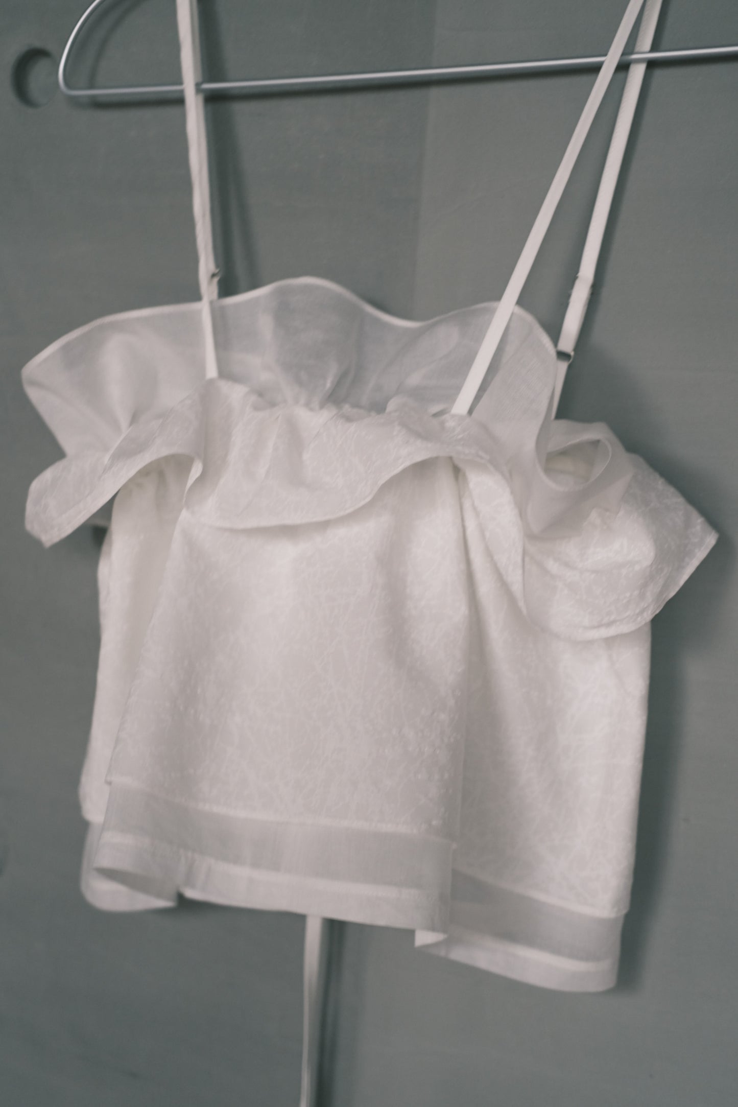 double-layer ruched crop top (pre-order)