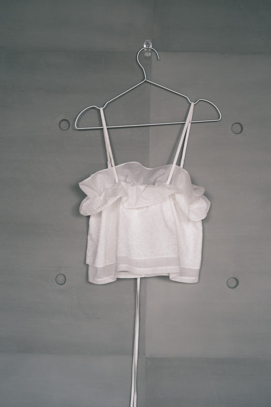 double-layer ruched crop top (pre-order)