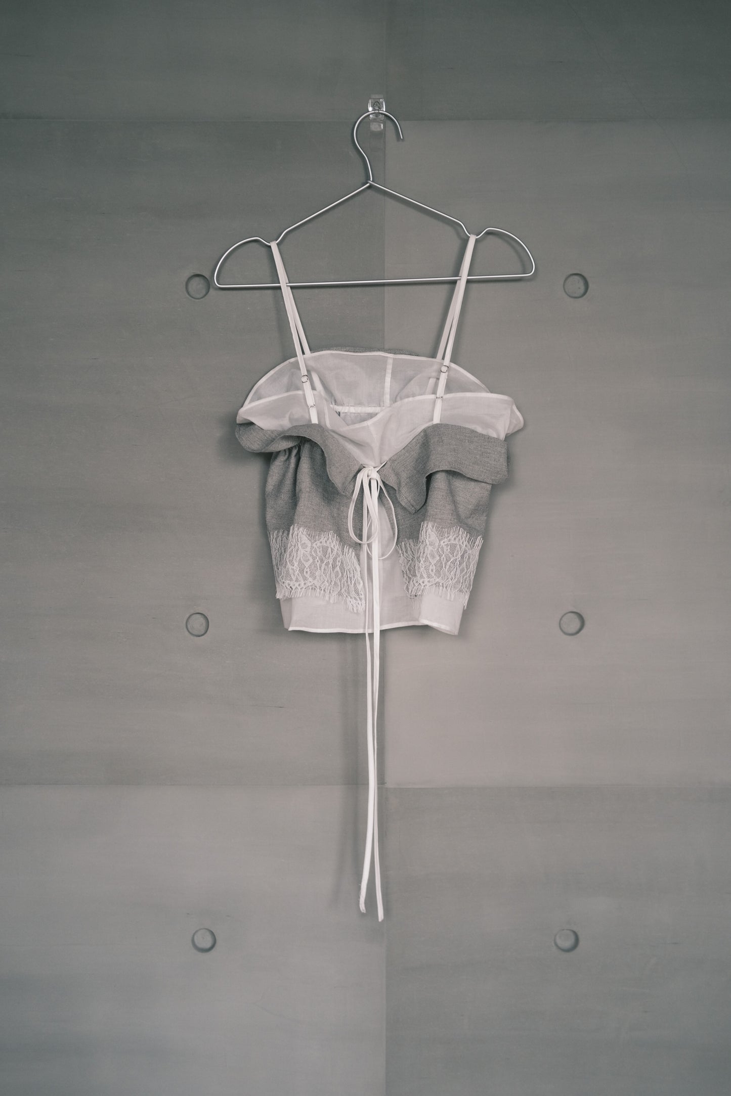 double-layer ruched crop top with lace (in-stock)