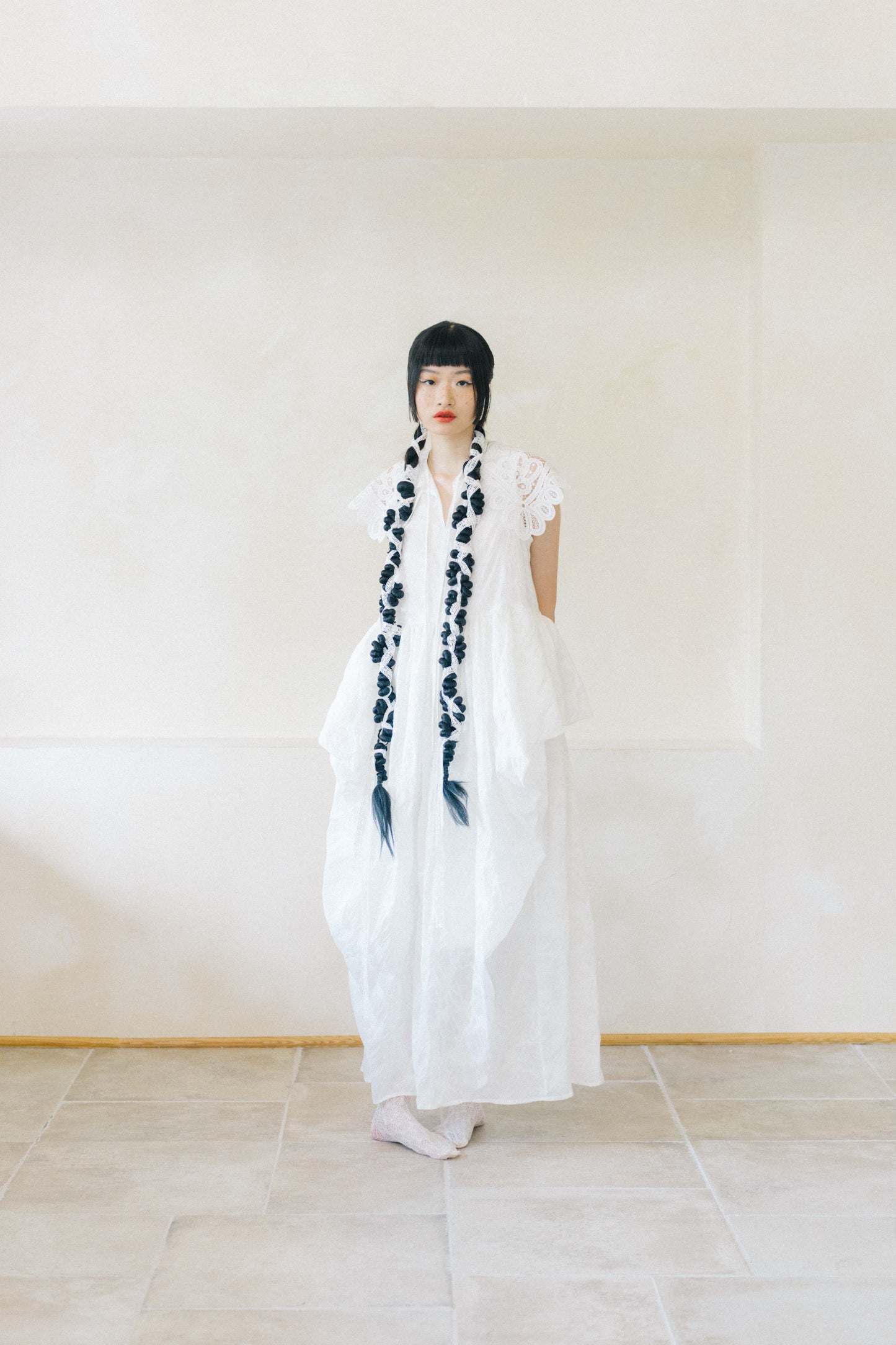 draped layered sleeveless dress (in-stock)
