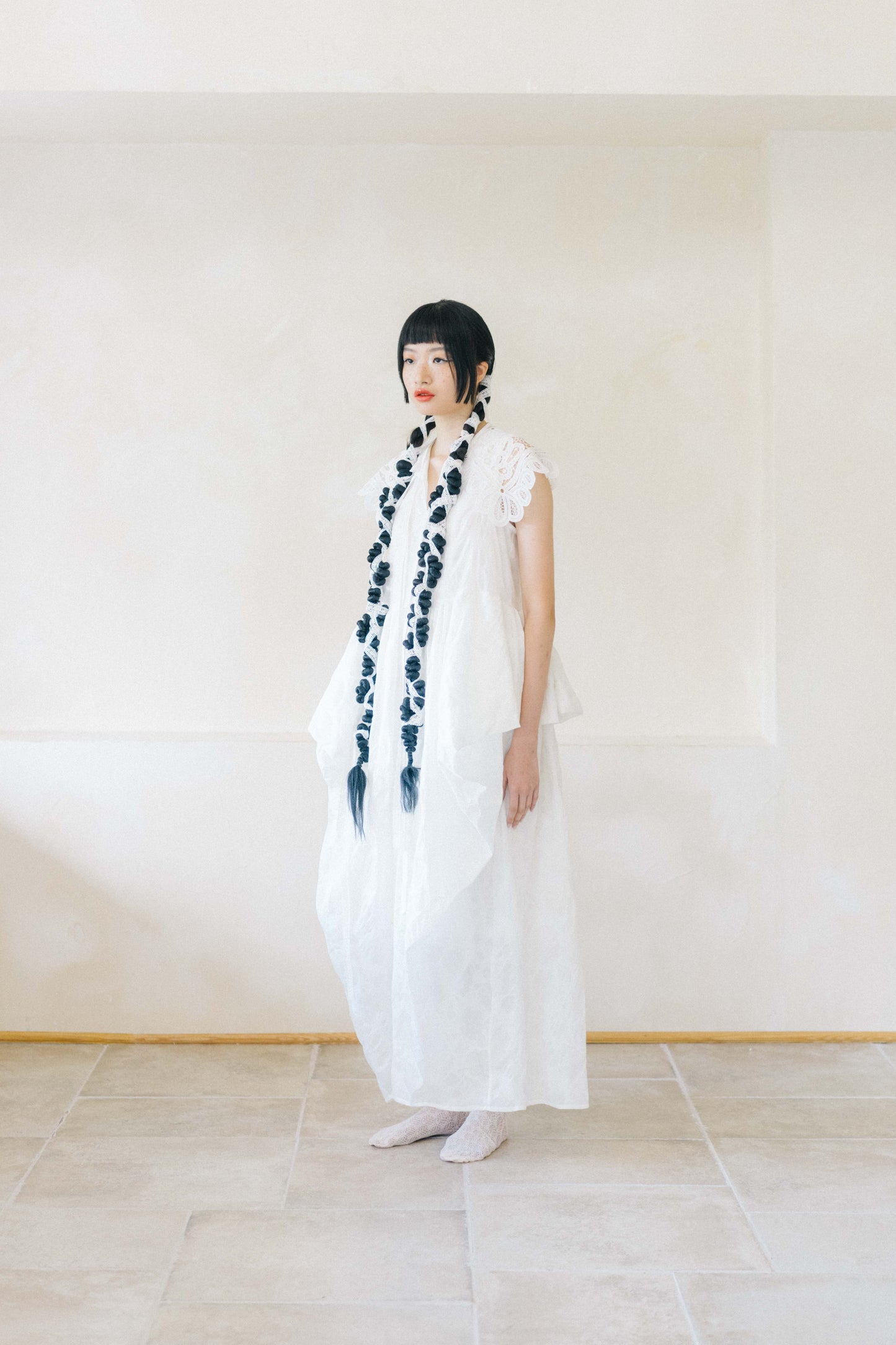 draped layered sleeveless dress (in-stock)