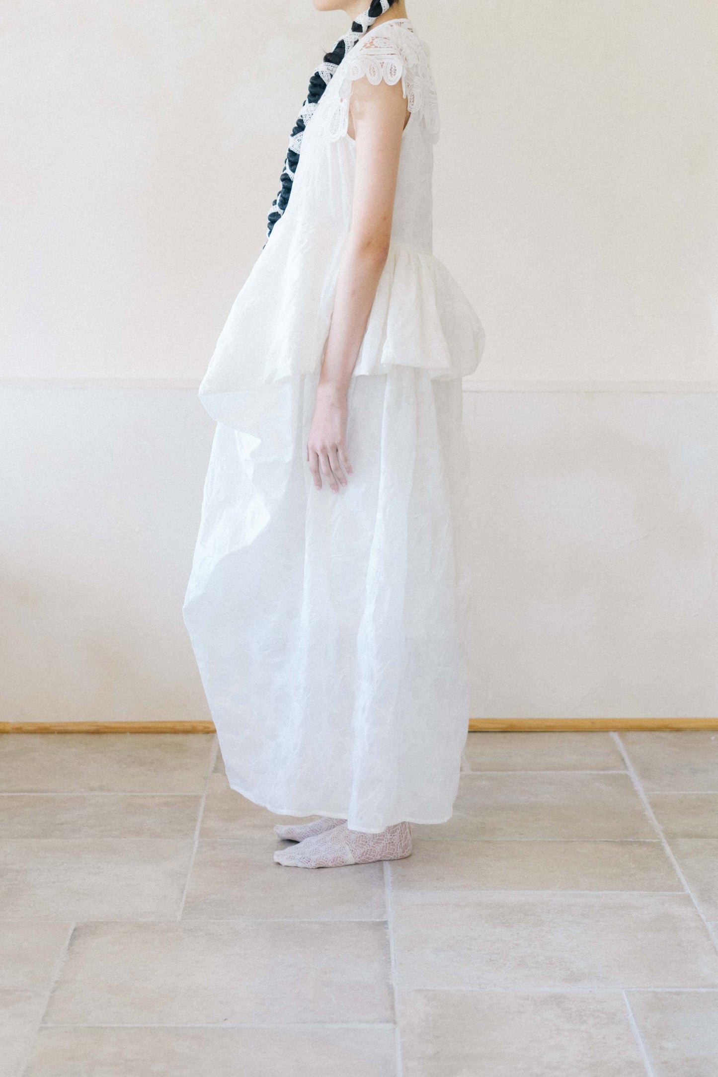 draped layered sleeveless dress (in-stock)