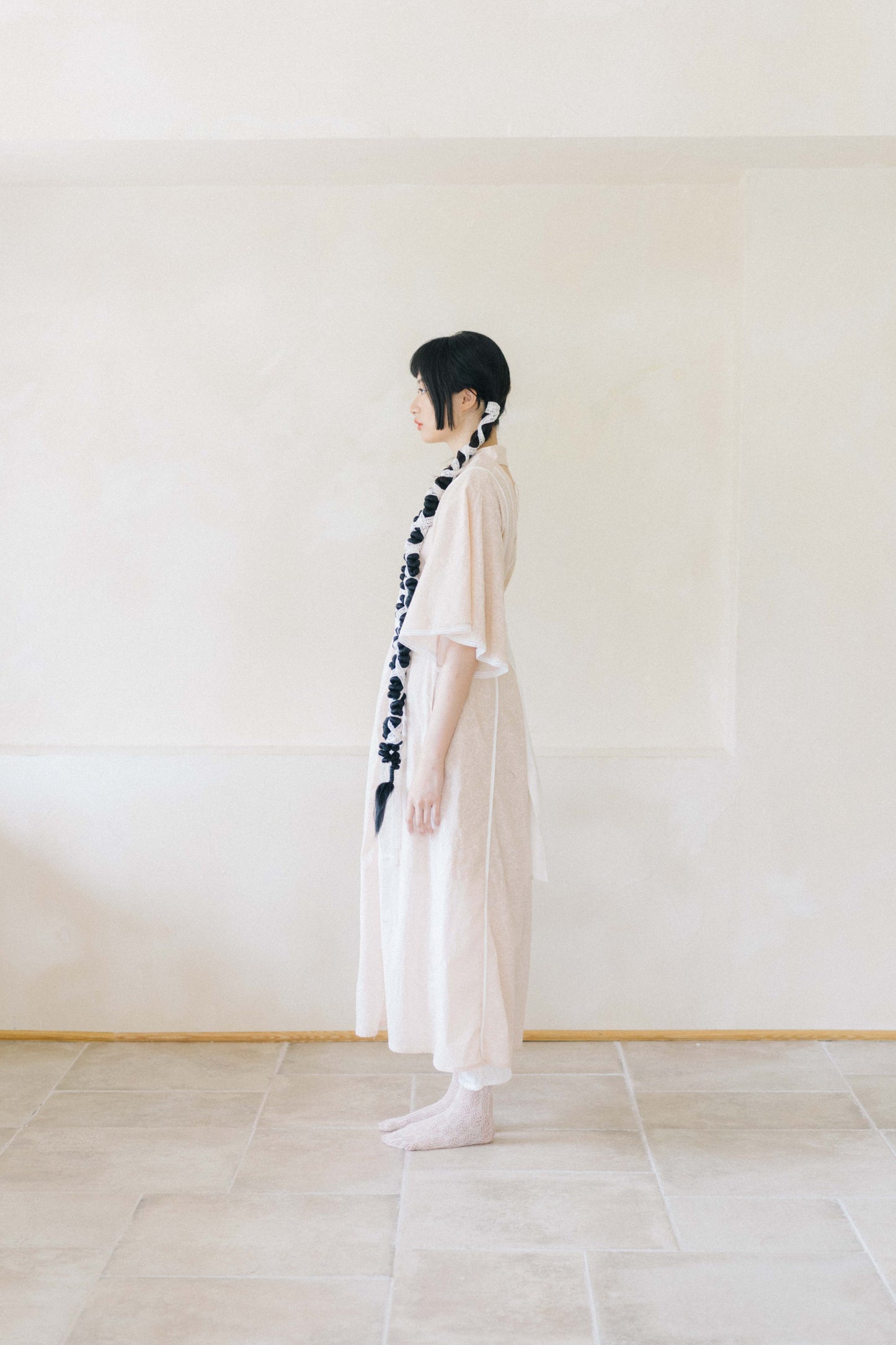 open-back pink ink-splatter cotton dress (in-stock)