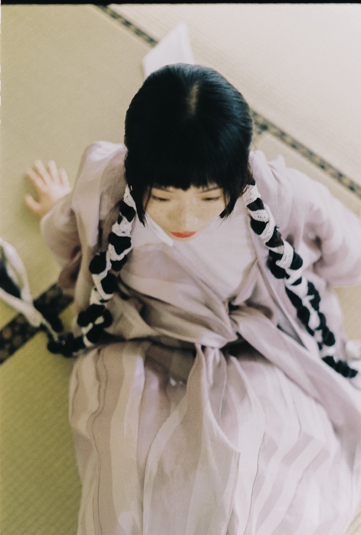 linen strip kimono (in-stock)