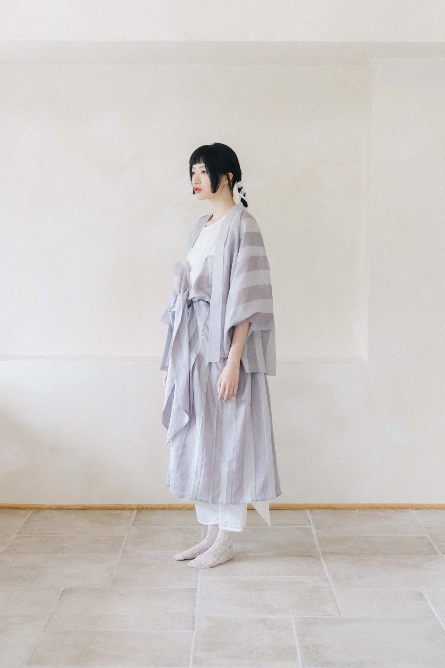 linen strip kimono (in-stock)