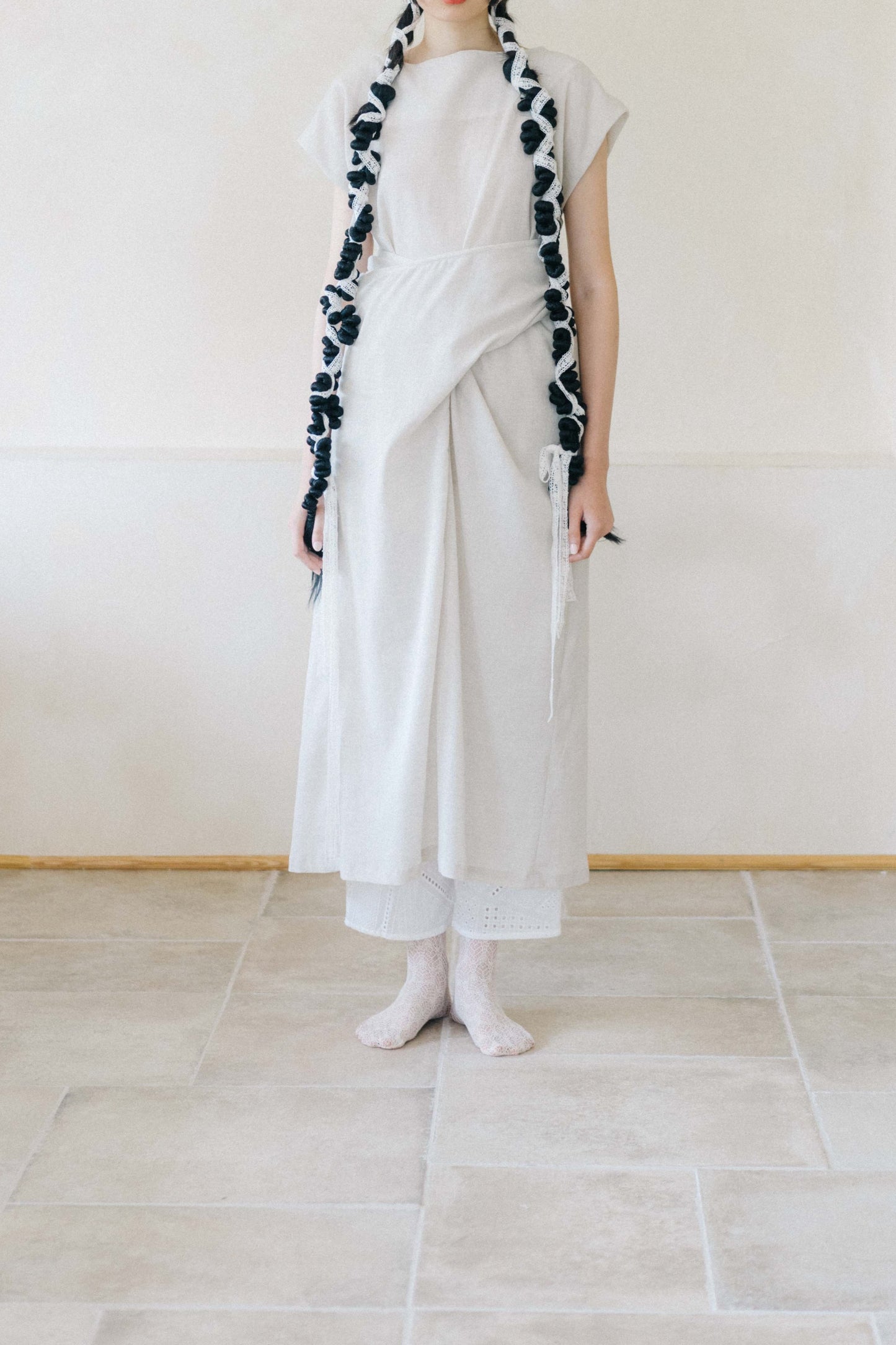 fig-dyed cotton wrapped dress (in -stock)