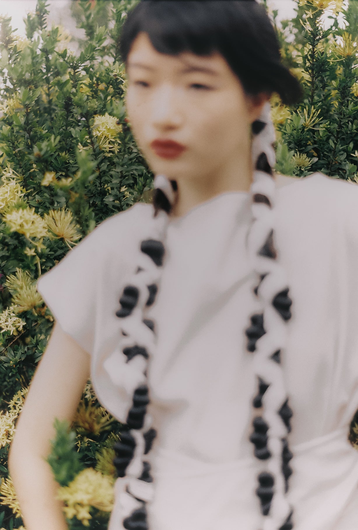 fig-dyed cotton wrapped dress (in -stock)