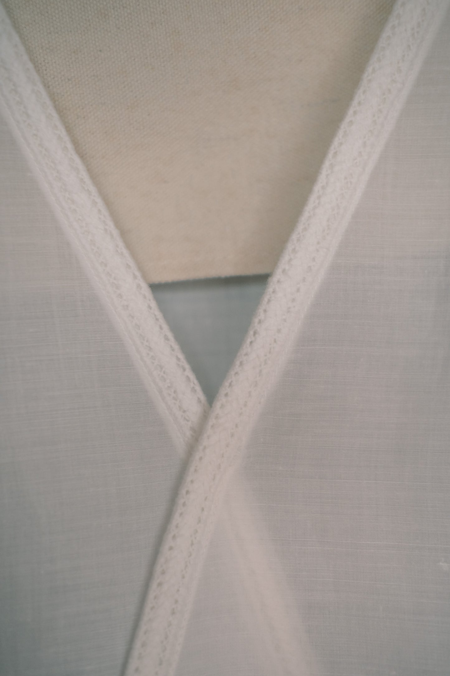 Ink-splattered layered white cotton and linen dress (pre-order)