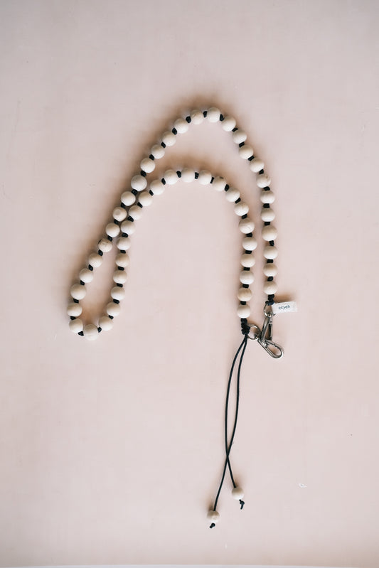 handmade woven wooden bead phone strap (pre-order)