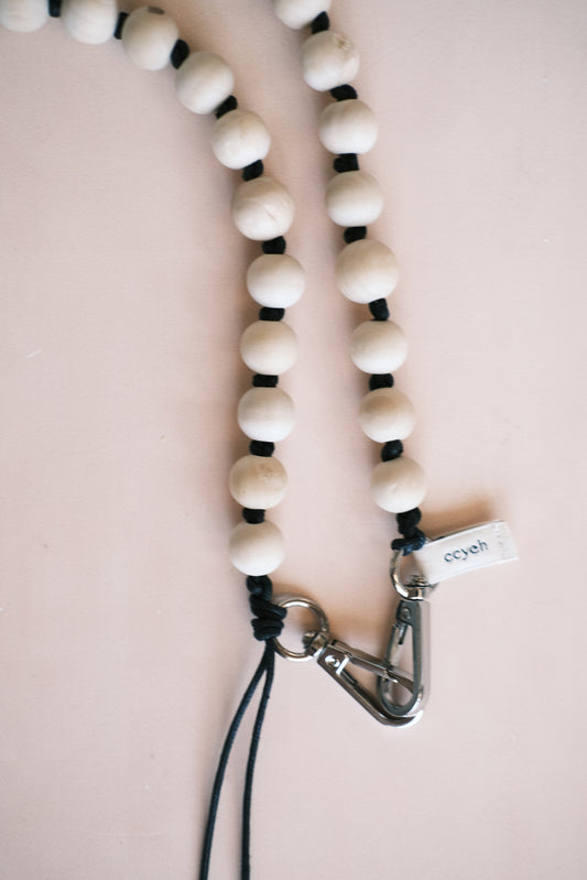 handmade woven wooden bead phone strap (pre-order)