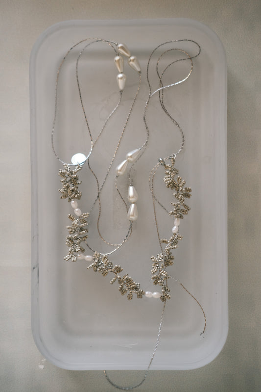 smoke green handmade beads belt / necklace (pre-order)