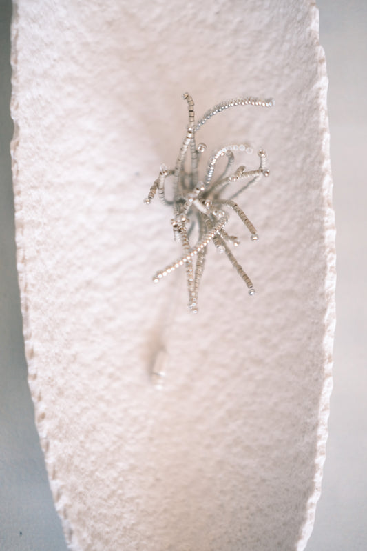 smoke green handmade beaded brooch (pre-order)