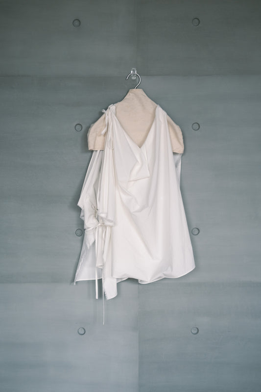 silk-cotton blend deconstructed asymmetric vest top (pre-order)