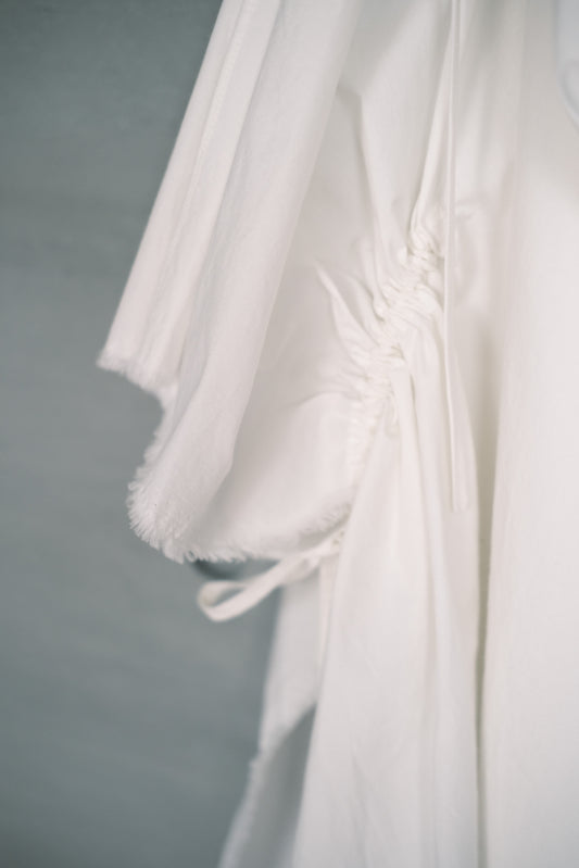 silk-cotton blend deconstructed asymmetric vest top (pre-order)