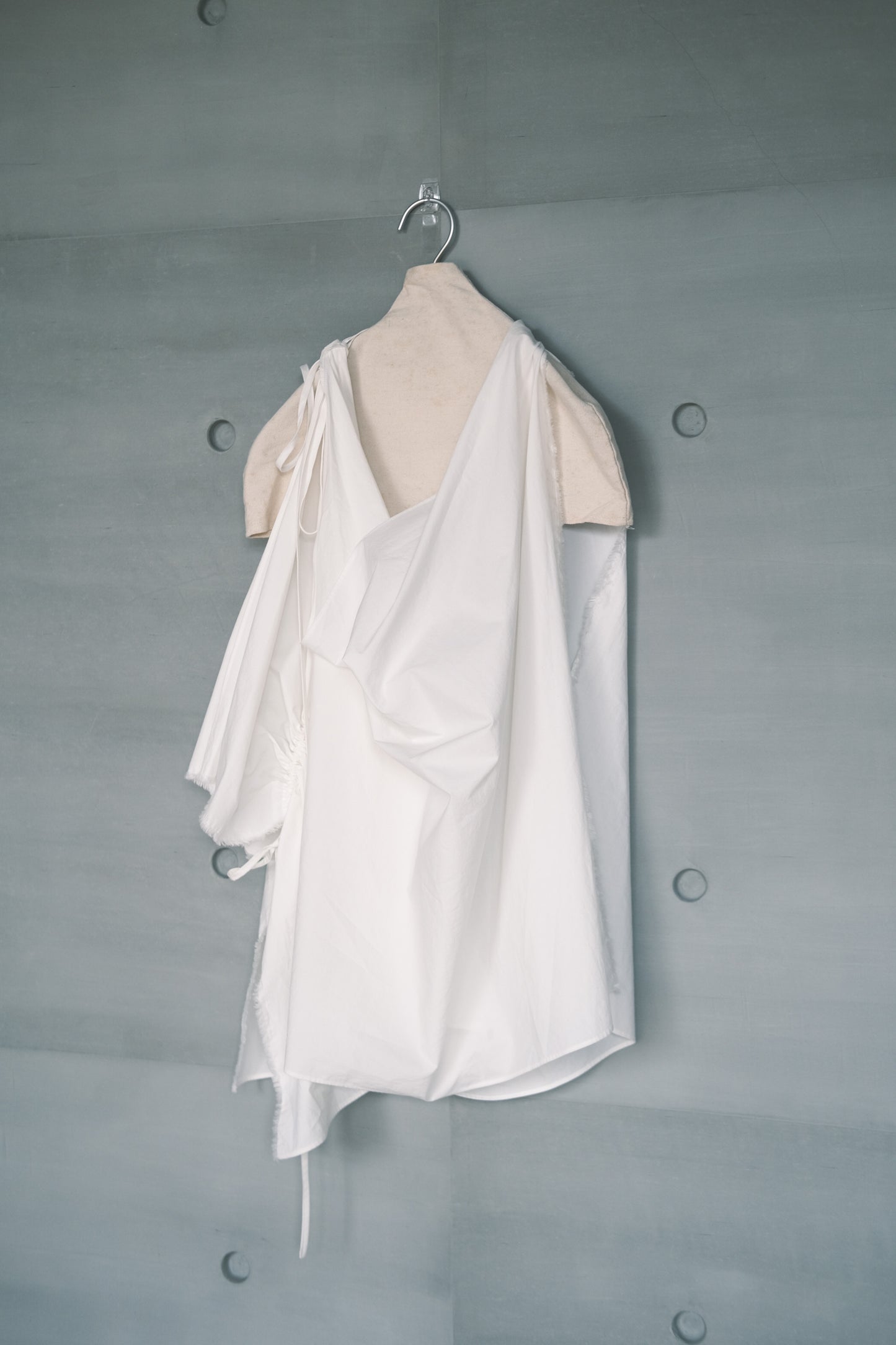 silk-cotton blend deconstructed asymmetric vest top (pre-order)