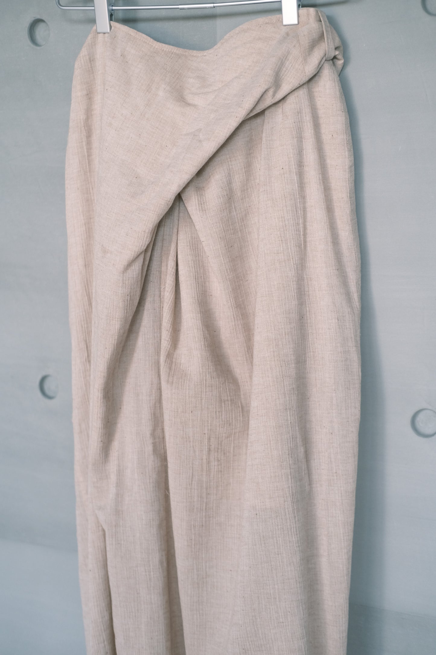 non-dyed organic wrap midi skirt (in-stock)