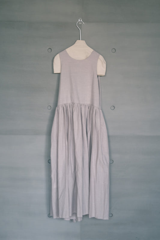 organic cotton vest dress – naturally dyed with blueberry (in-stock)