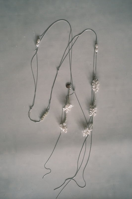 light pink handmade beads necklace/ waist chain (pre-order)