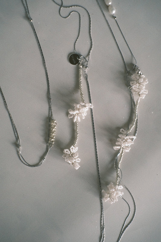 light pink handmade beads necklace/ waist chain (pre-order)