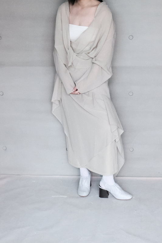 long sleeves wrap blouse - matcha (in-stock)