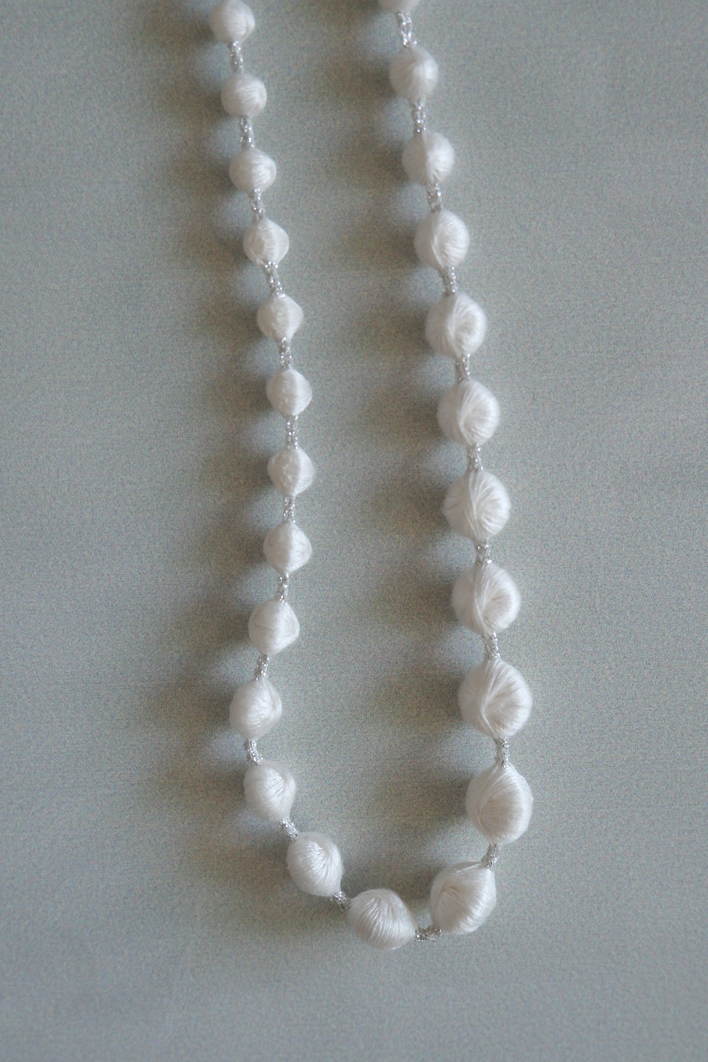 triple 000 立體刺繡項鍊 60cm - white (in-stock)