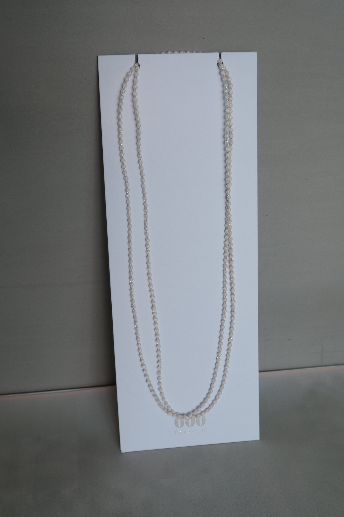 triple 000 立體刺繡項鍊 120cm - white (in-stock)