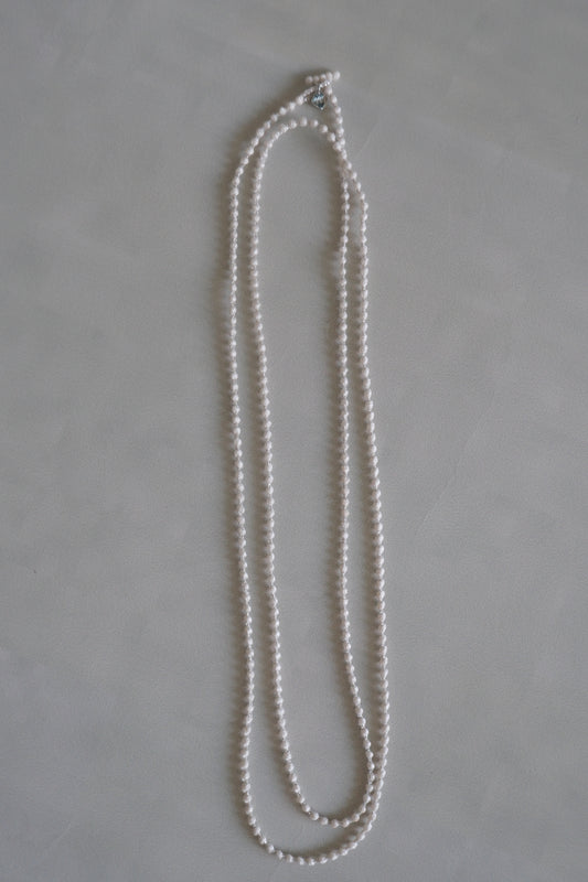 triple 000 立體刺繡項鍊 120cm - white (in-stock)